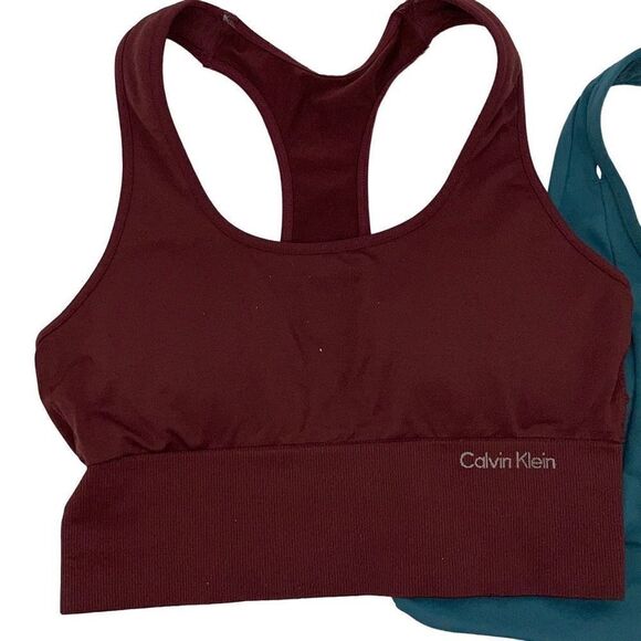 Calvin Klein Apana Marika Racerback Sports Bra Lot Of 3 Bundle Multicolor Small - Picture 3 of 5